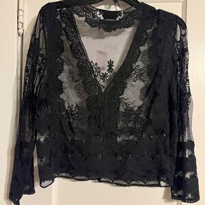 Rabbit Rabbit Rabbit Black Lace Blouse